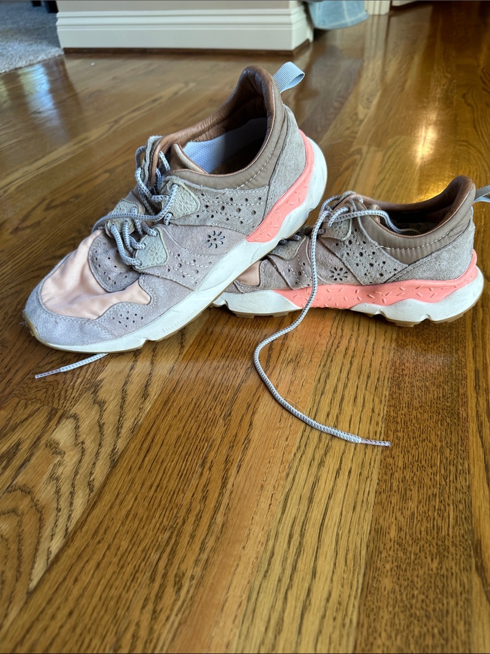 Flower Mountain x Free People suede low cork insole sneakers